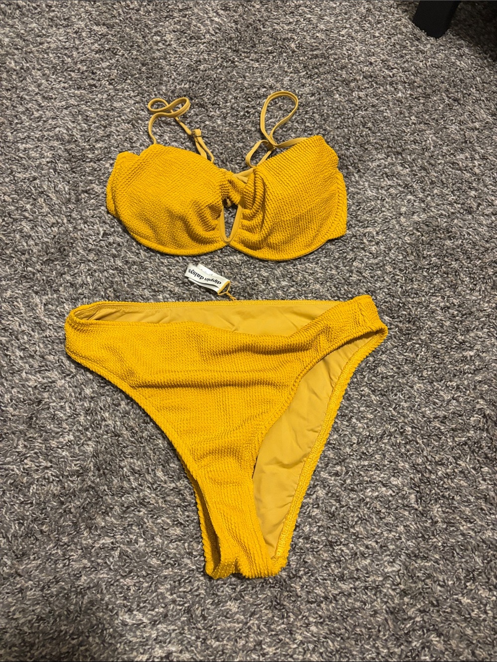 Dippin' Daisy's Textured Mustard Yellow Underwire Bikini Set